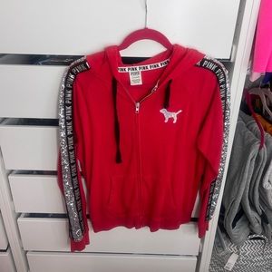 Red PINK zip up hoodie